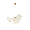 Ornement en métal, Oiseau - Blanc cassé/Or