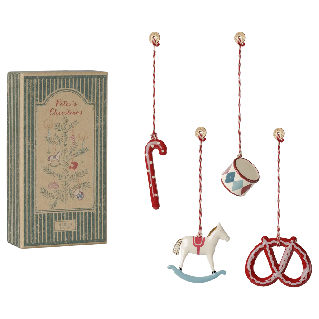 Metal ornament gift set - Peter's Christmas - Red/Blue