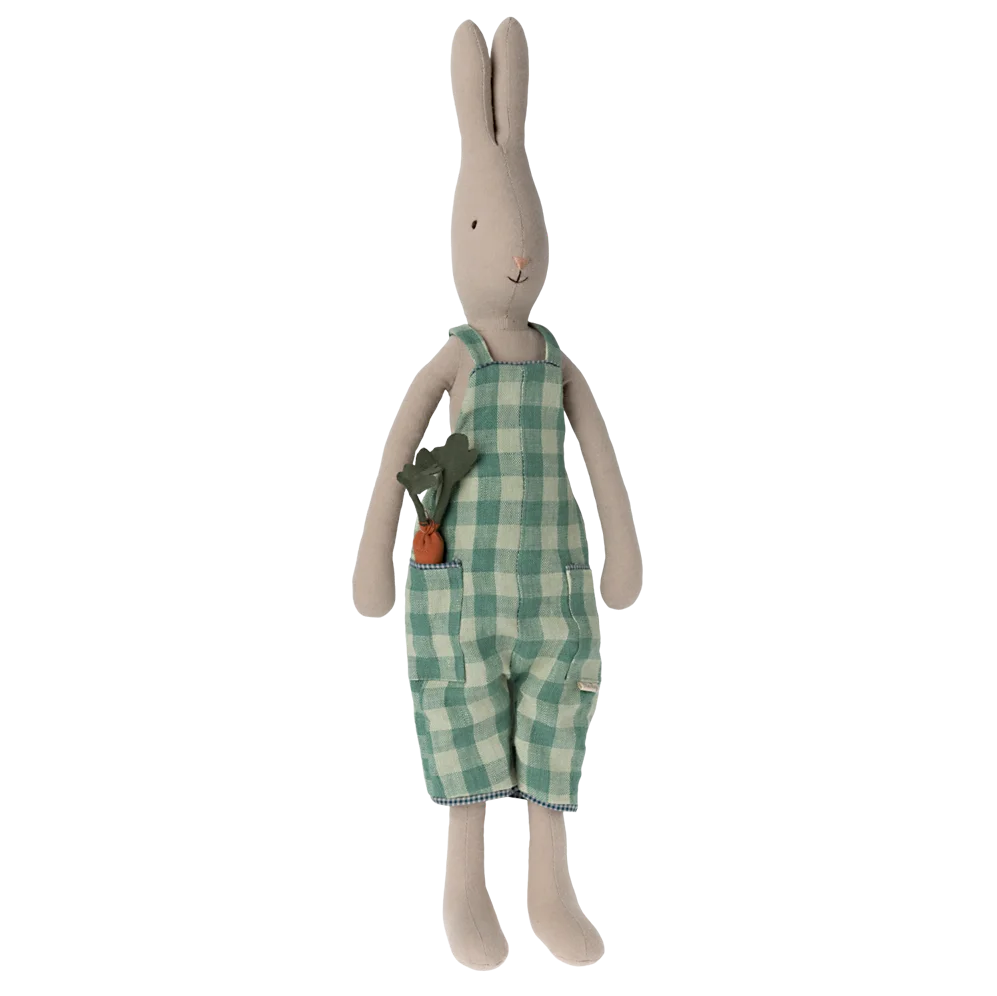 Coniglio Rabbit, Taglia 3 - Salopette verde a quadretti