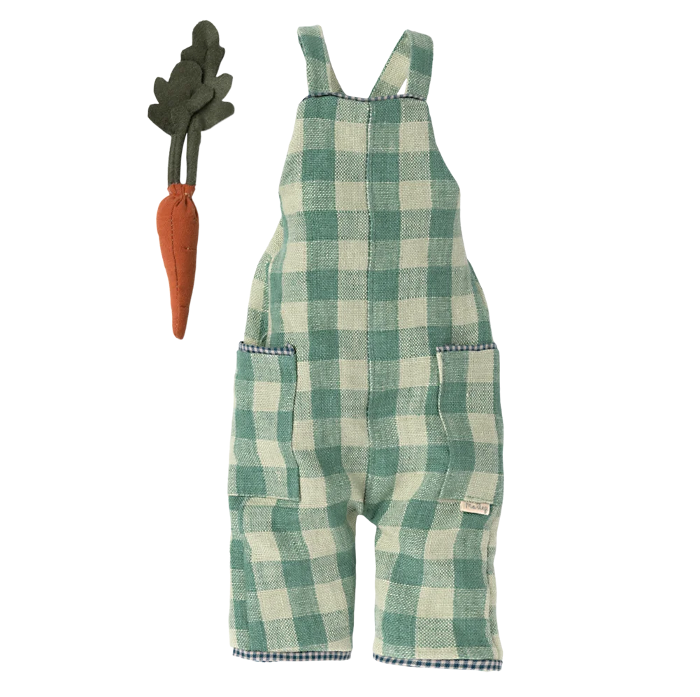 Coniglio Rabbit, Taglia 3 - Salopette verde a quadretti