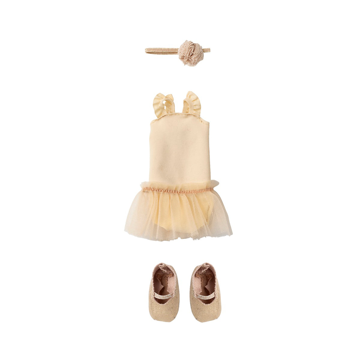 Vestiti per conigli, Taglia 2 - Tuta e gonna da ballerina panna