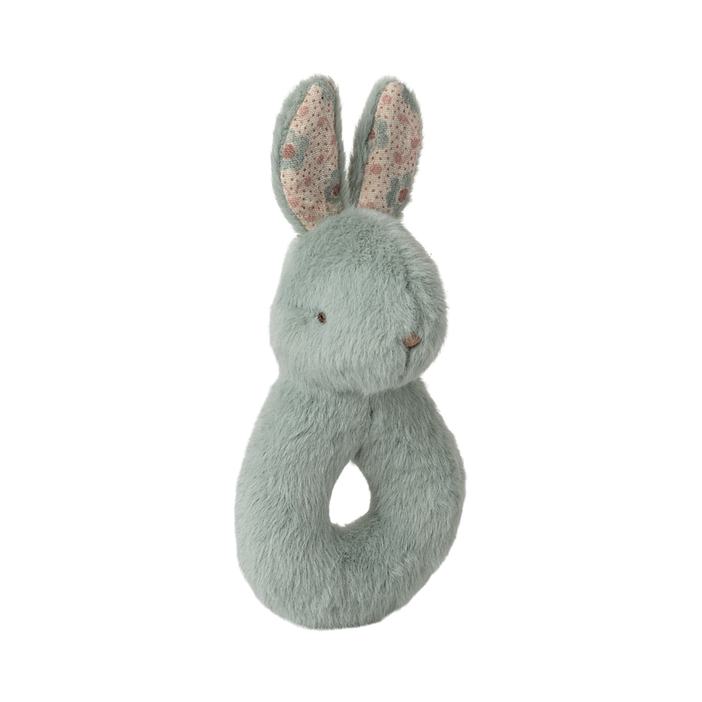 Rabbit Rattle and Muslin Set, Mint