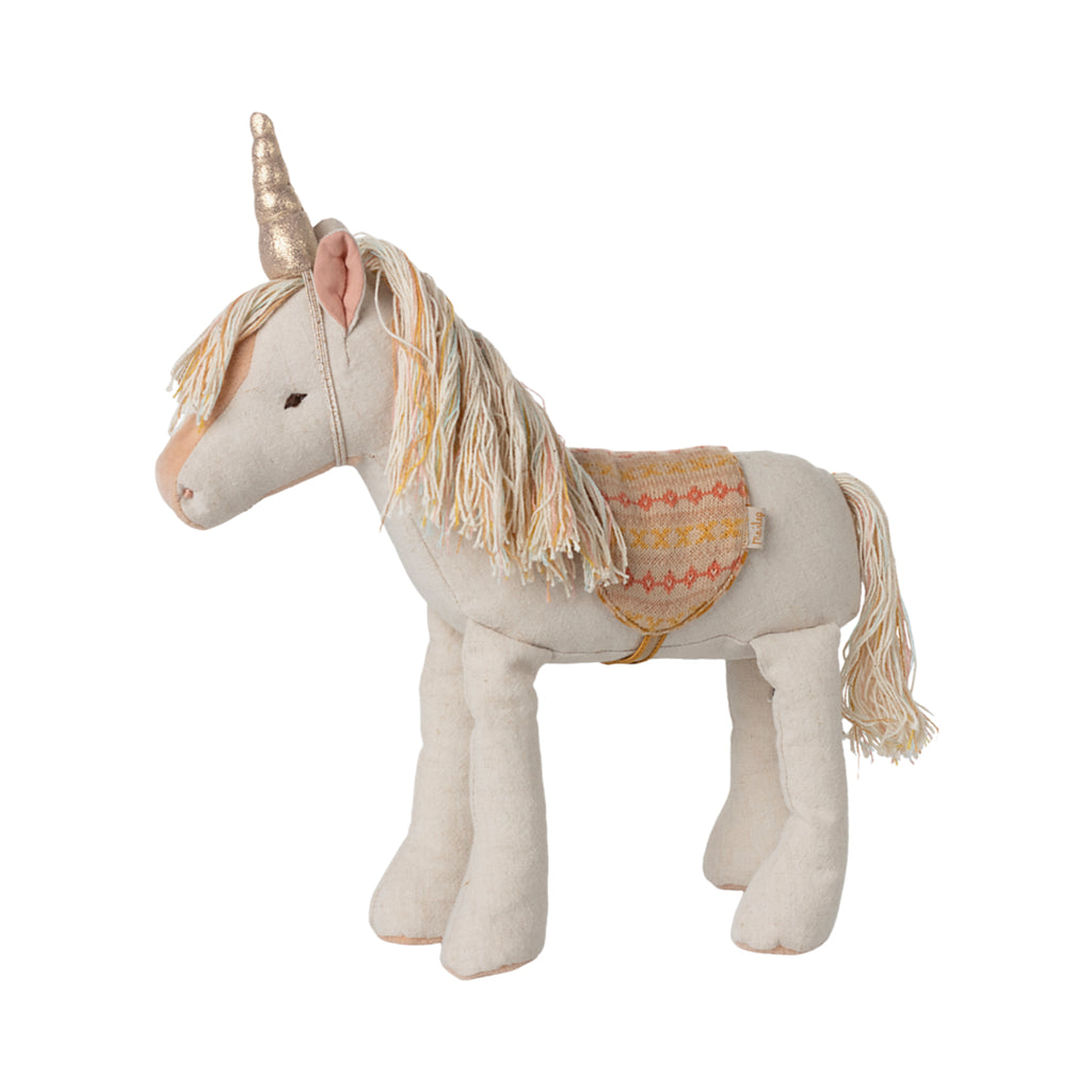 Pupazzo Unicorno in misto lino, Medio