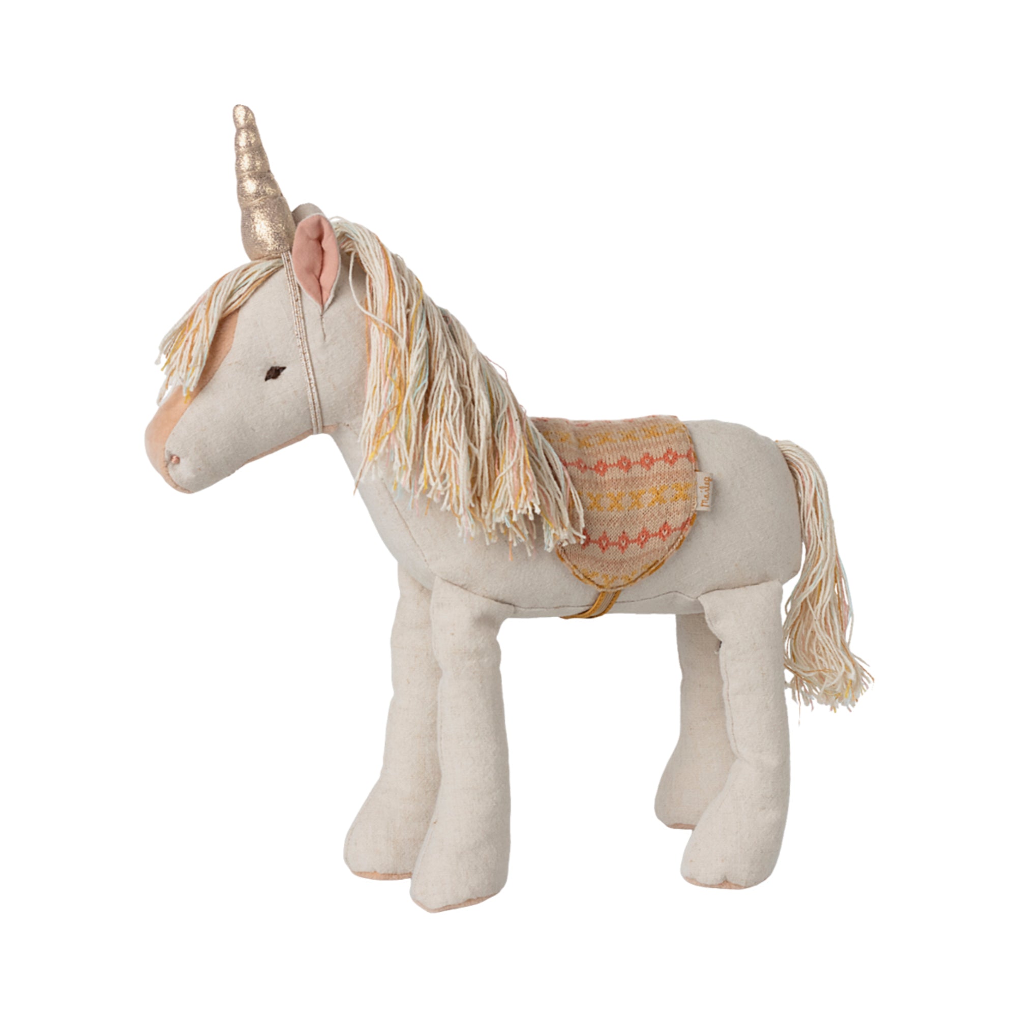 Pupazzo Unicorno in misto lino, Medio