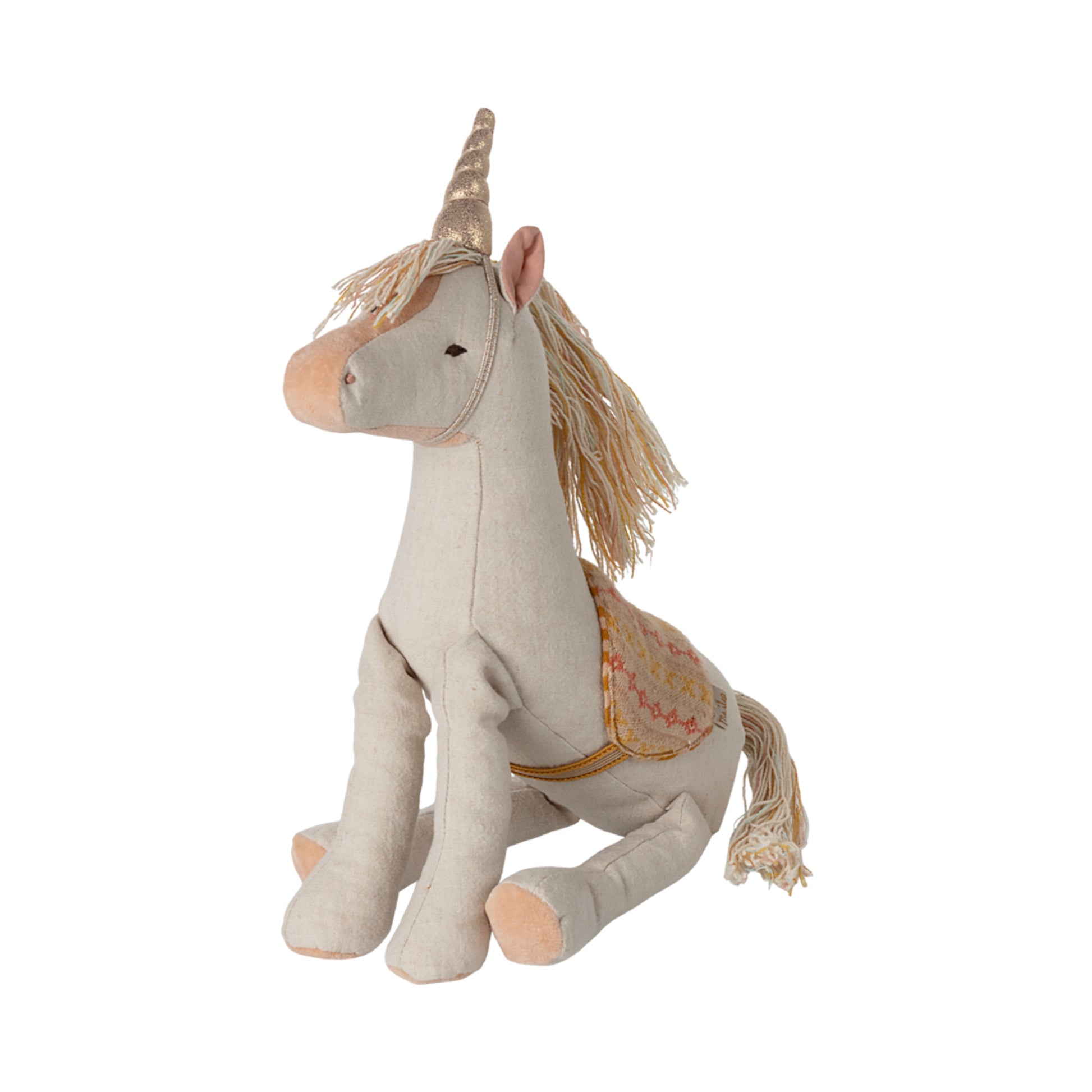 Pupazzo Unicorno in misto lino, Medio