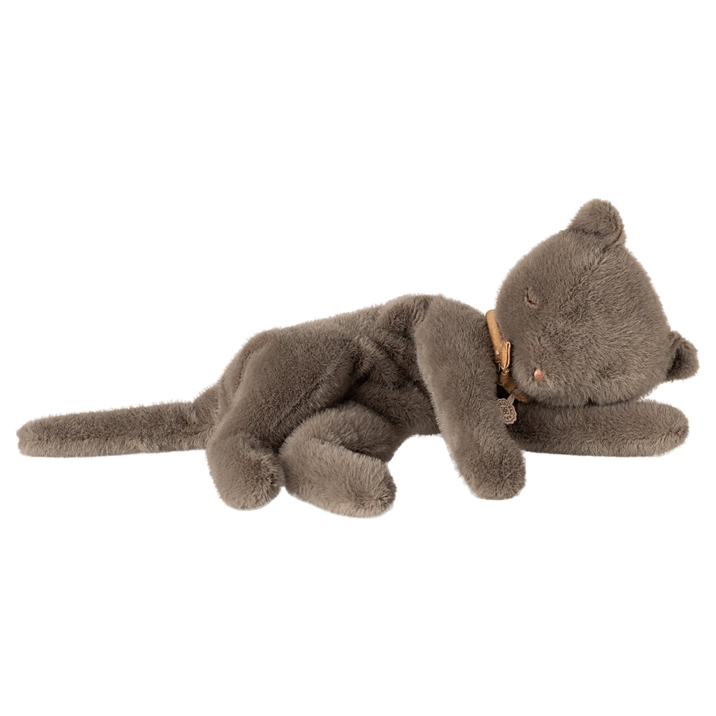 Sleeping kitten plush, Medium - Grey