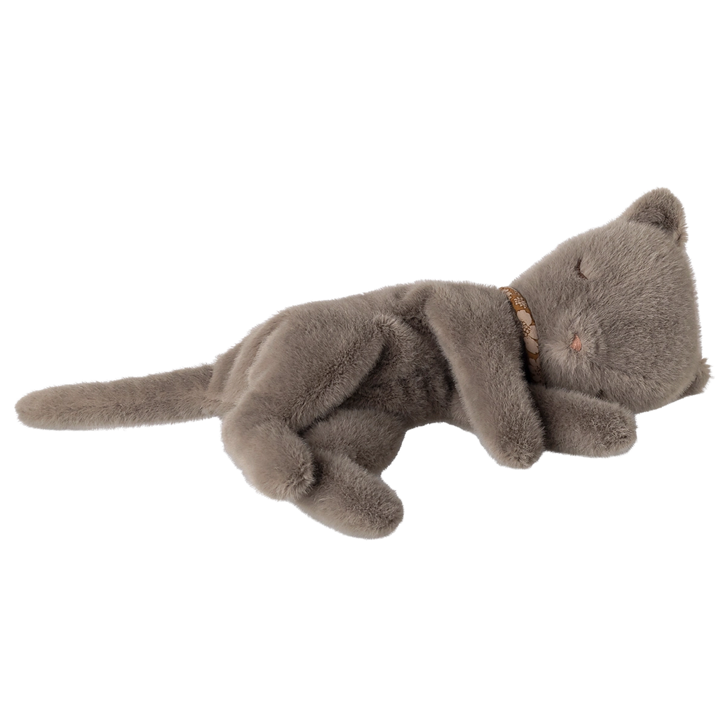 Sleeping kitten plush, Small - Grey