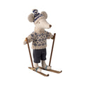 Winter Mouse with Skis, Dad - Blue