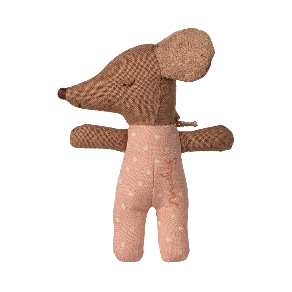 Sleepy wakey baby mouse in matchbox - Rose
