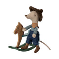 Cowboy mouse on rocking horse, Little brother