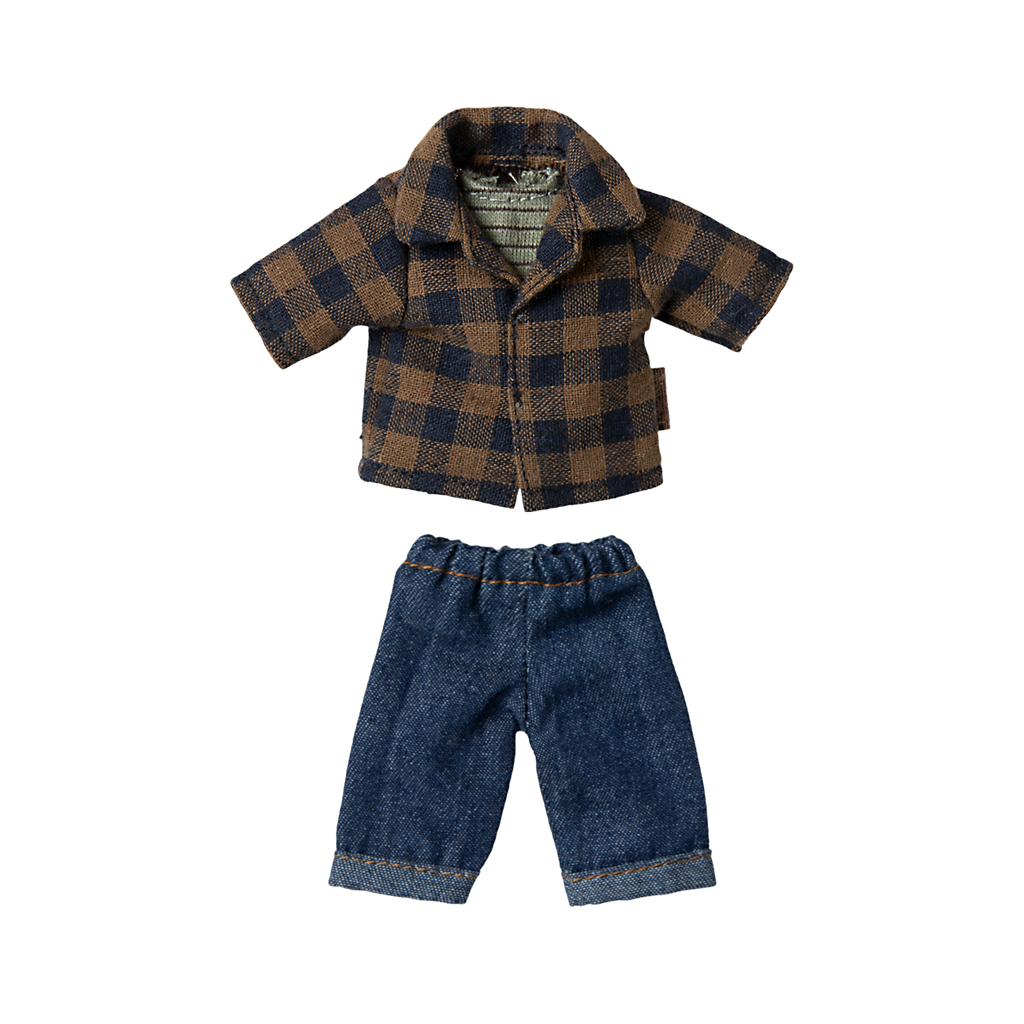 Clothes for daddy mouse, Plaid shirt and pants