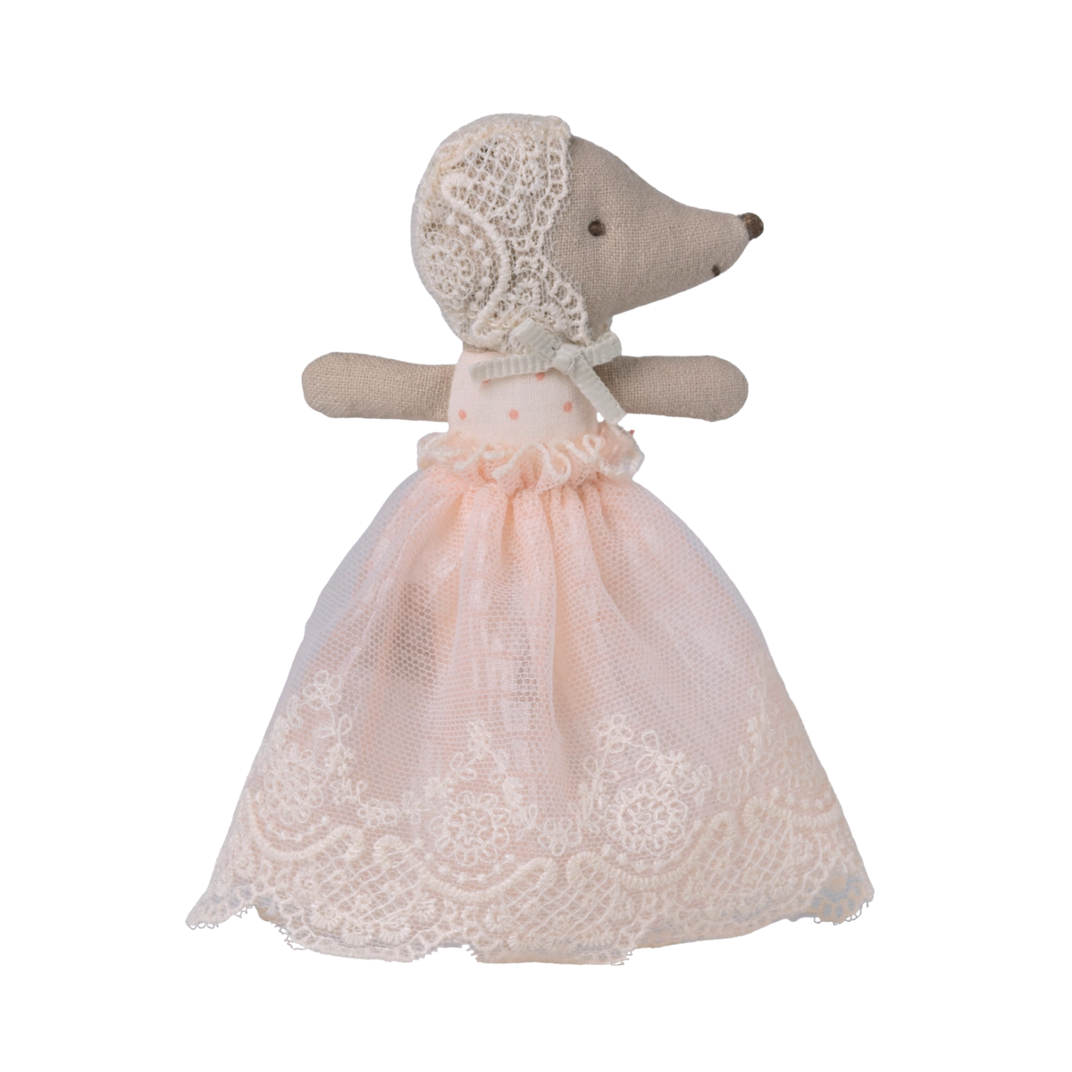 Topo bebè in abito battesimo - Rosa