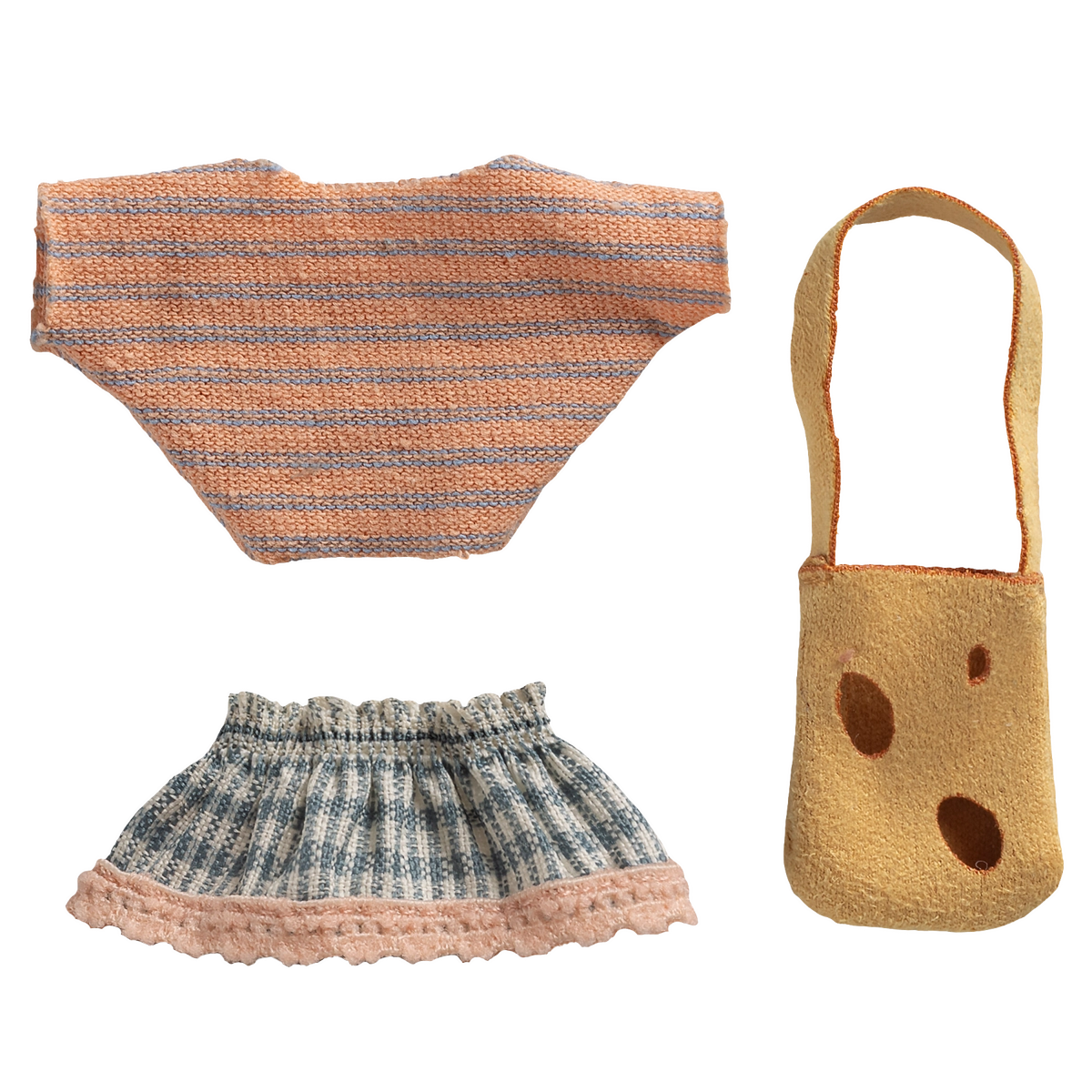 Vestiti per topo sorellina, Abiti e borsa