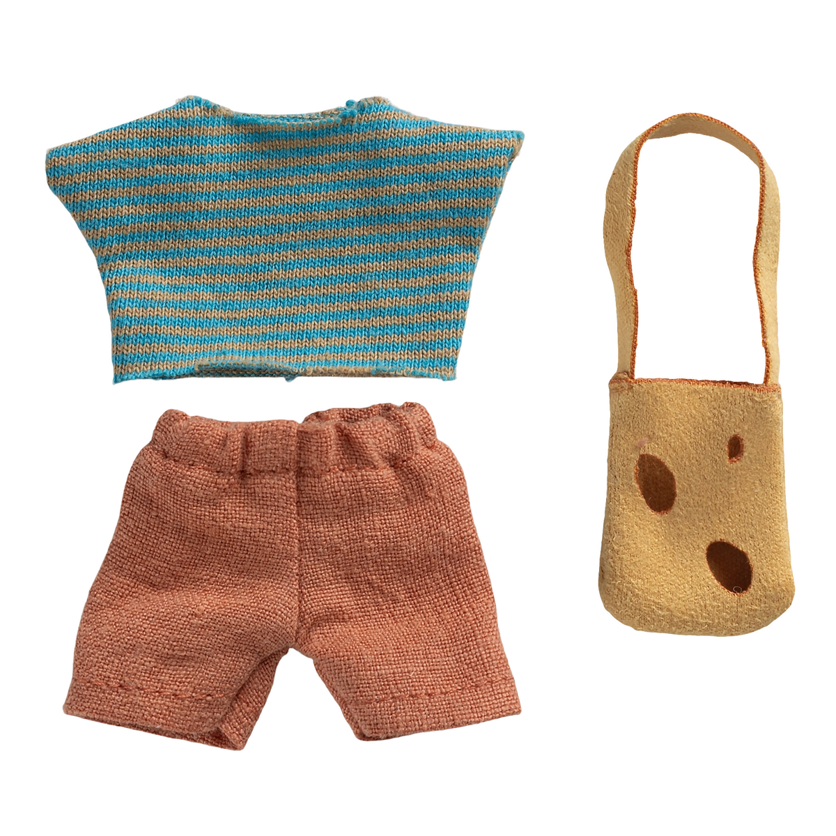 Vestiti per topo fratellino, Abiti e borsa