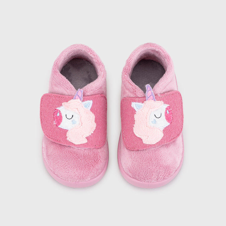 Pantofole concetto barefoot, Unicorno rosa