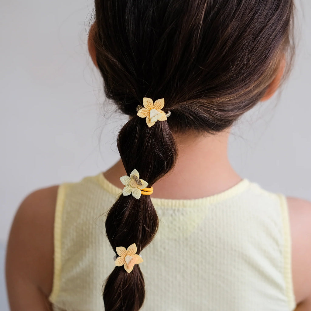 Hair elastics, Yellow flowers
