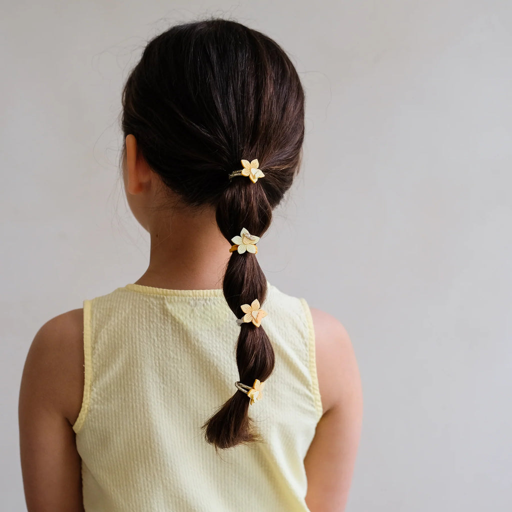 Hair elastics, Yellow flowers