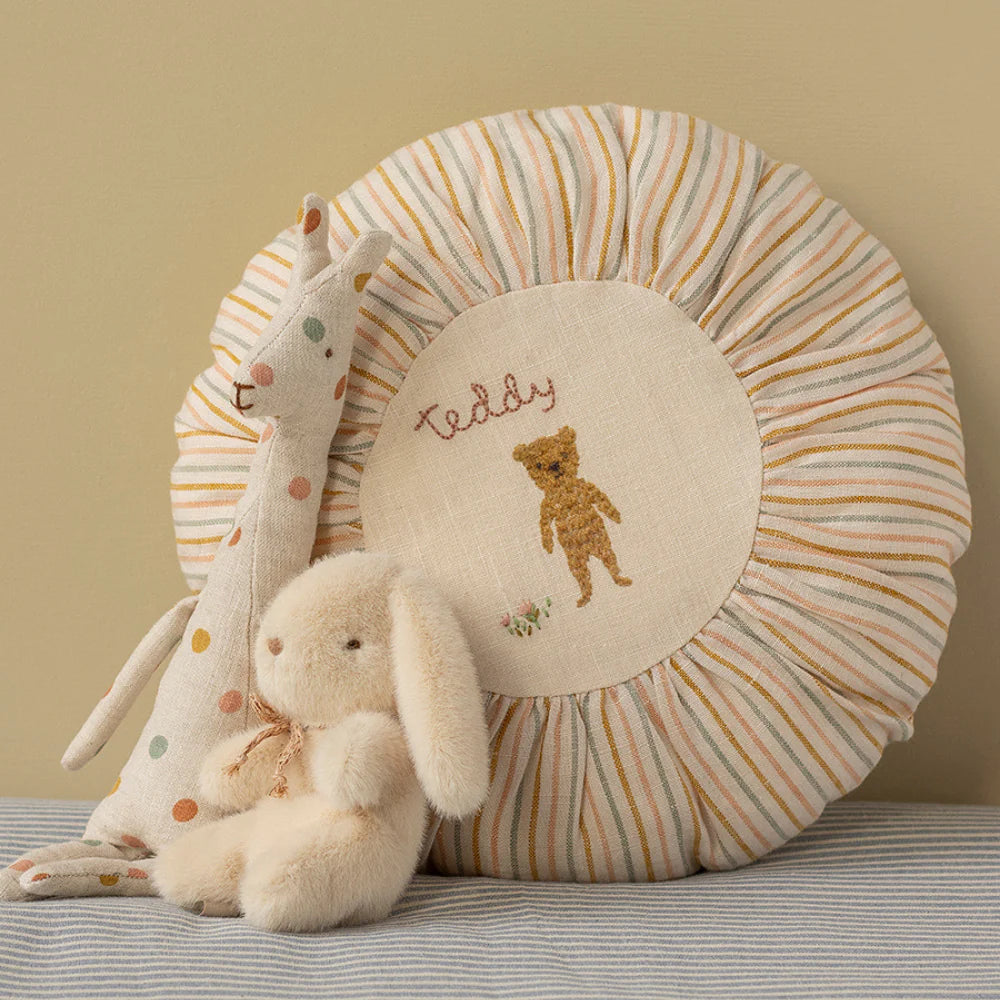 Small round cushion, Striped bear 
