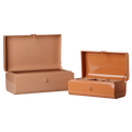 Set de malles de rangement, avec plateau - Rose poudré/Corail