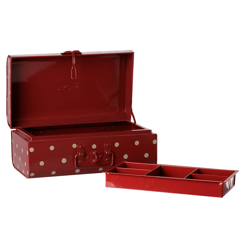 Malle de rangement avec plateau, Small - Rouge foncé