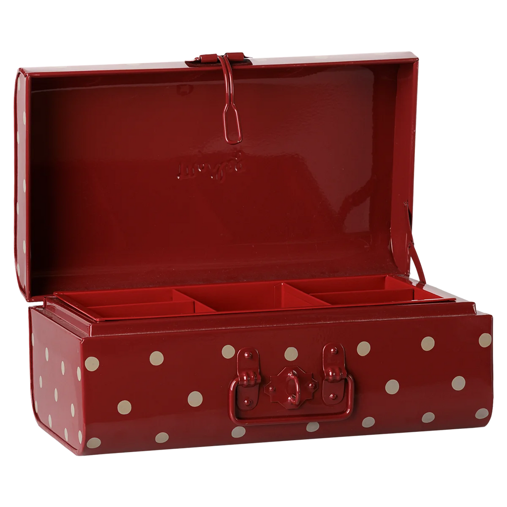 Malle de rangement avec plateau, Small - Rouge foncé