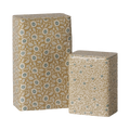 Set de boîtes en métal - Fleurs - Ocre/Bleu - 2 pcs