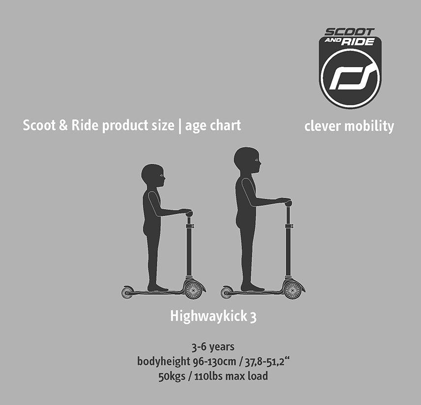 Highwaykick 3 Led Folding Scooter, Forest