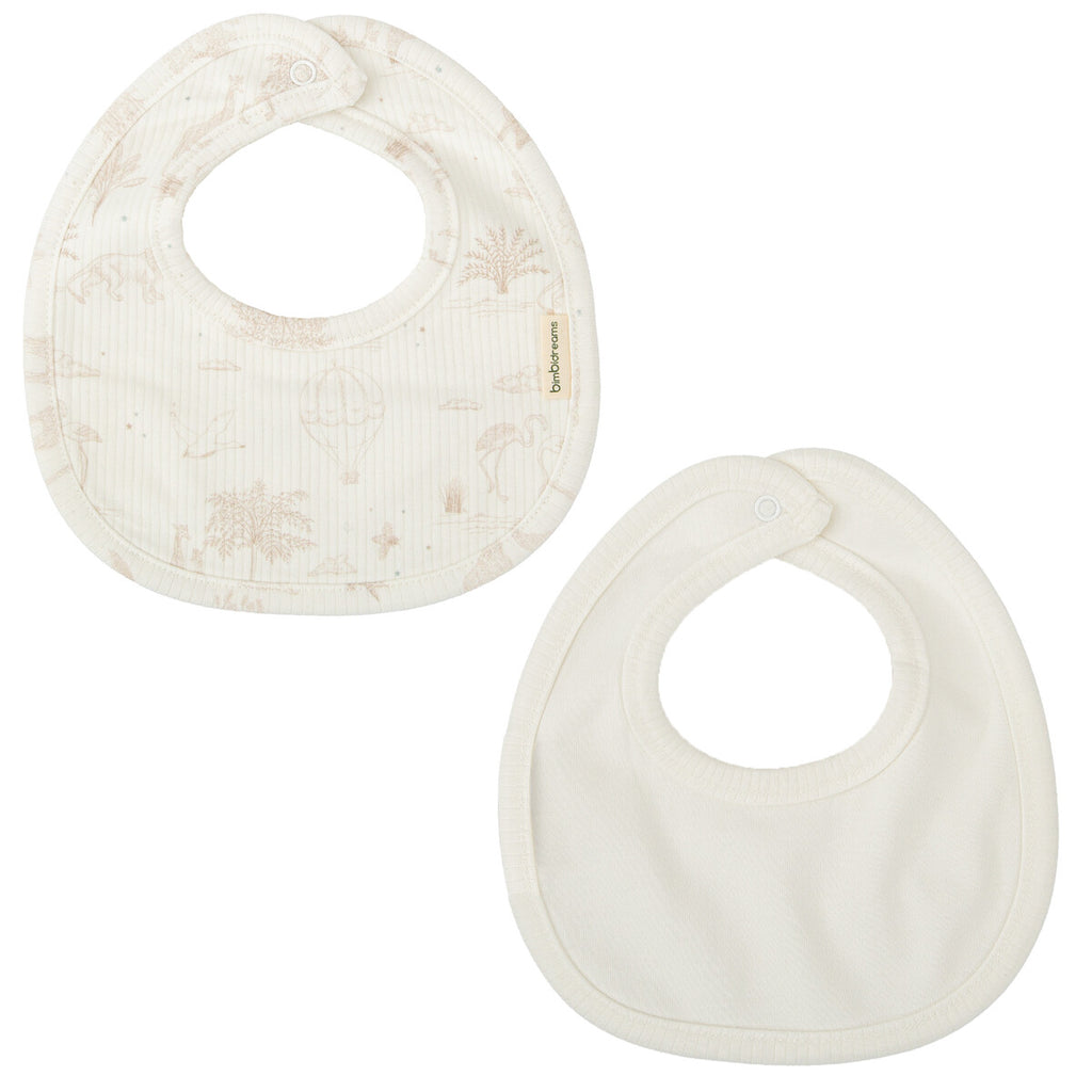 Set 2 bavaglini impermeabili in cotone bio e bambù bio, Noe