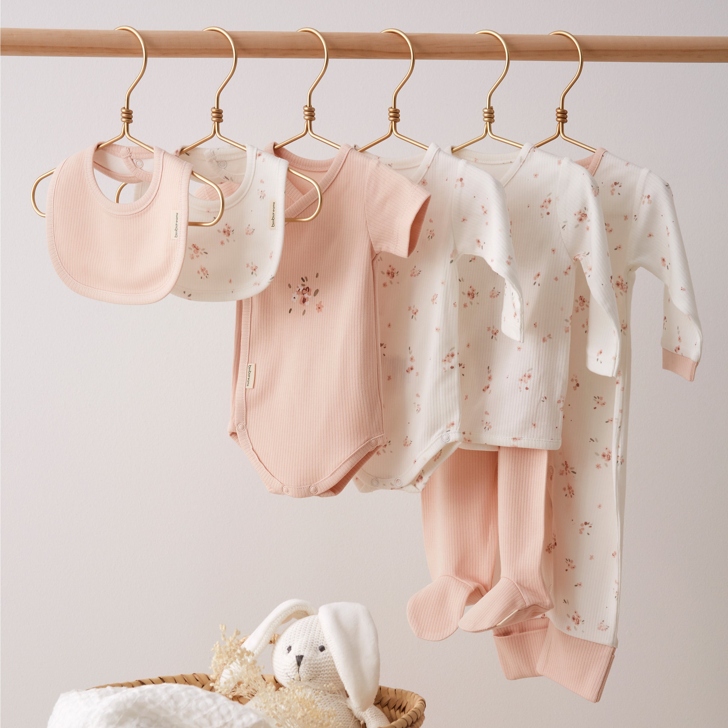 Set of 2 bamboo and organic cotton bibs, Monet