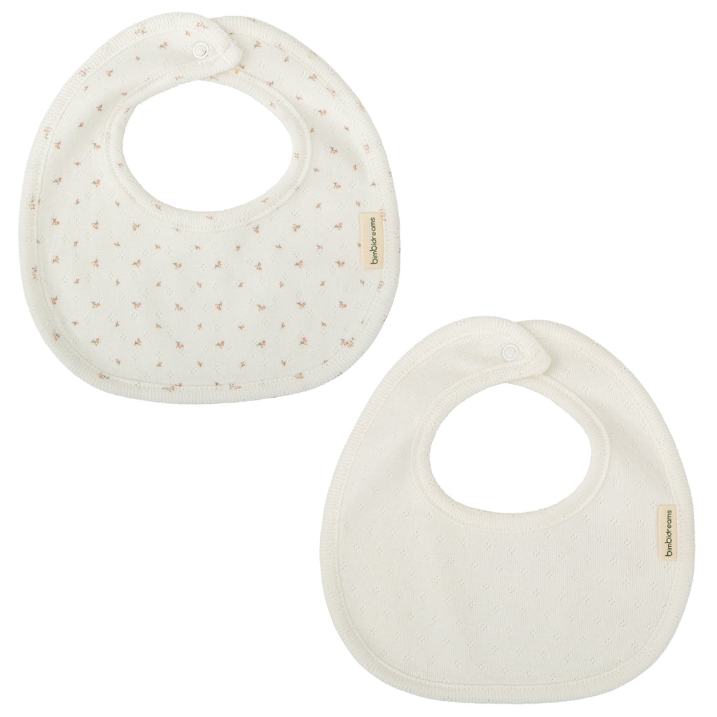 Set of 2 bamboo and organic cotton bibs, Pointille