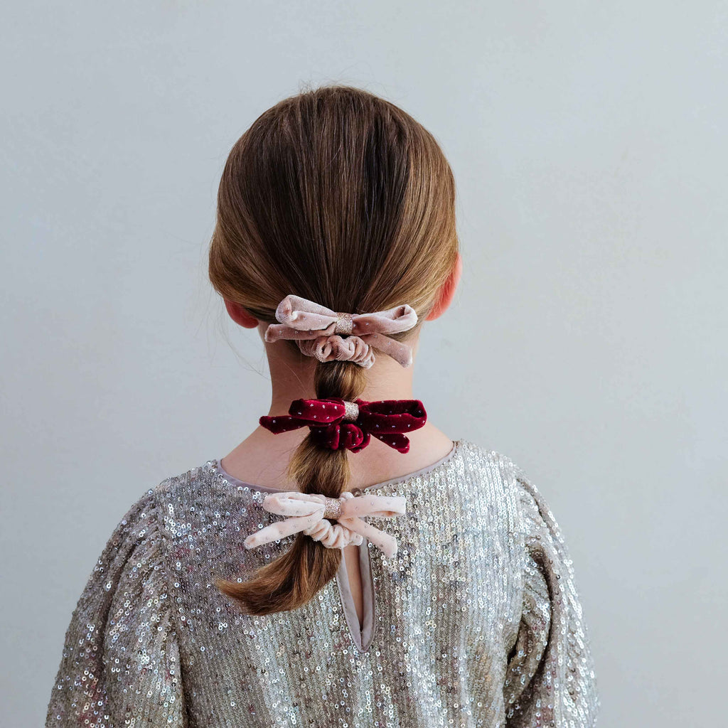 Scrunchies con fiocco in velluto - Mimi e Lula