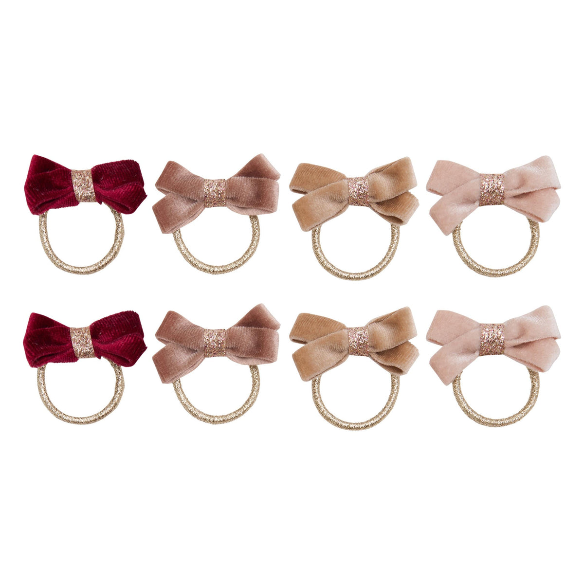 Elastici per capelli, Fiocchi in velluto e glitter - Mimi e Lula