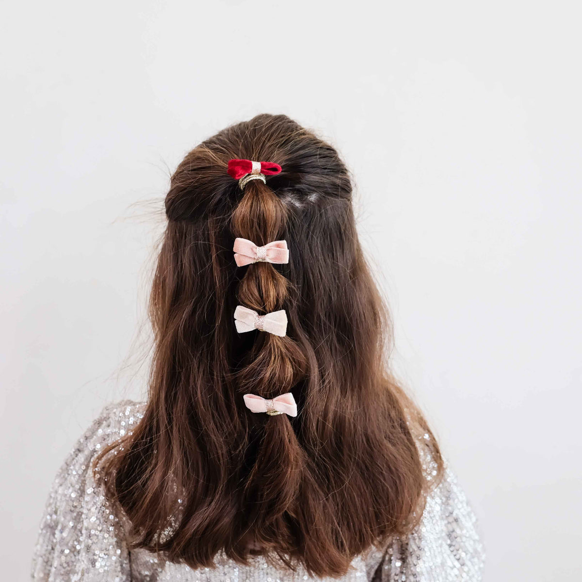 Elastici per capelli, Fiocchi in velluto e glitter - Mimi e Lula