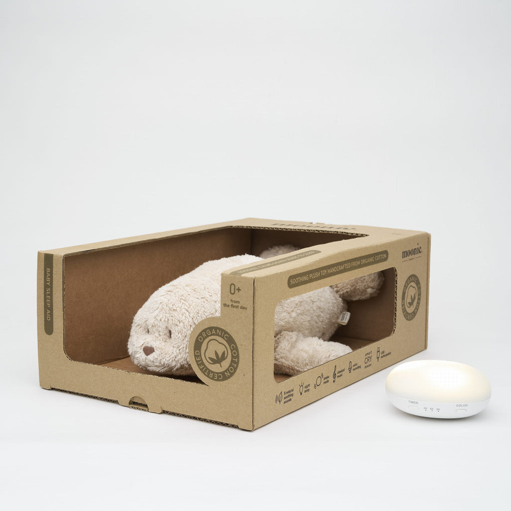 Moonie Organic Cotton Seal with Sounds and Light, Sand