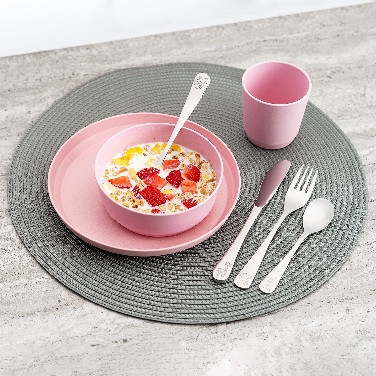 4-piece stainless steel children's cutlery set