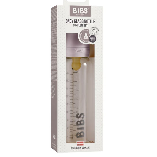 Bibs glass baby bottle 225ml, Dusty lilac