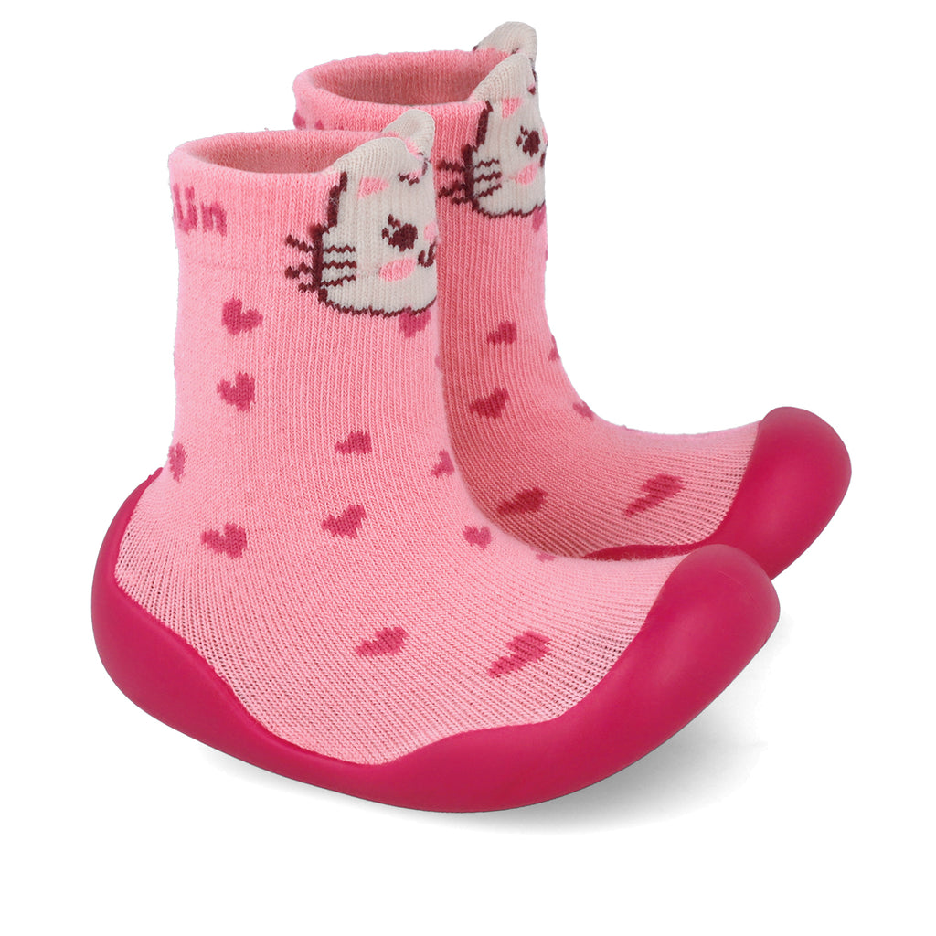 Calze gommate antiscivolo, Gattino rosa