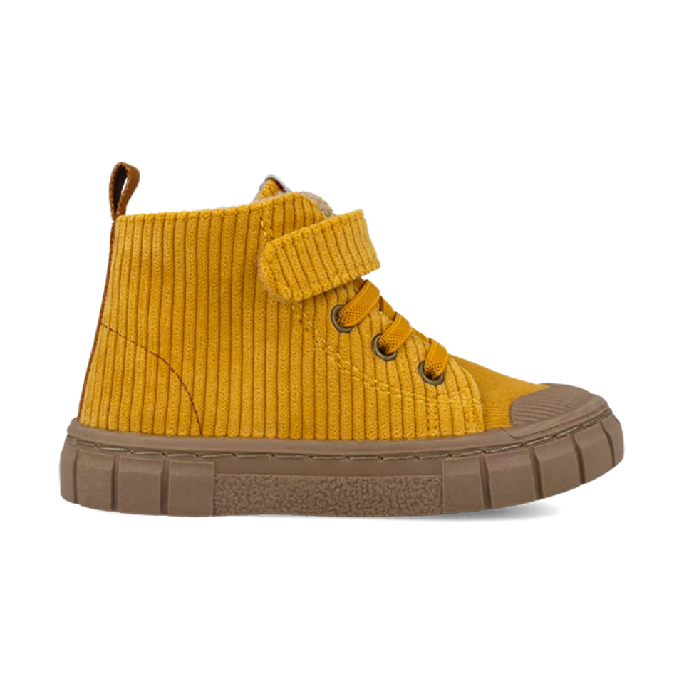 Bottines barefoot velours jaune