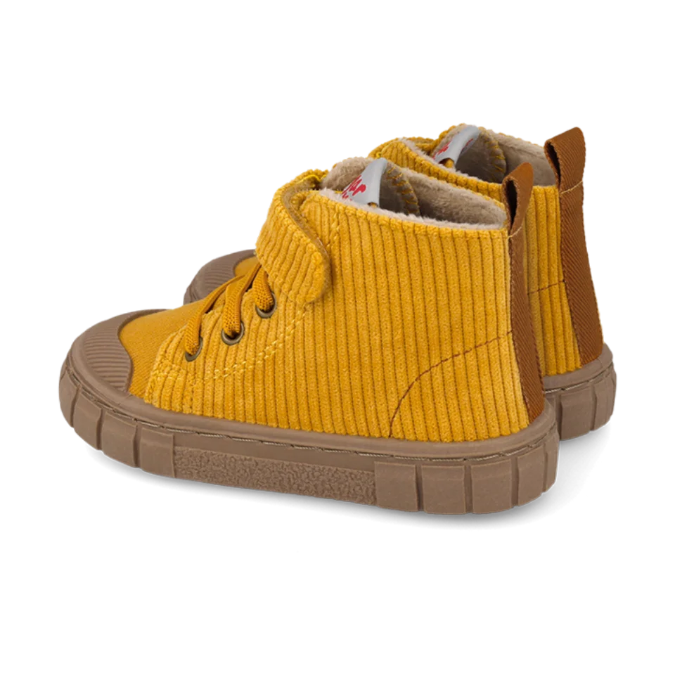 Bottines barefoot velours jaune