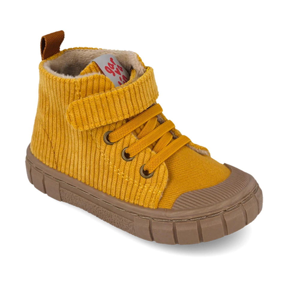 Bottines barefoot velours jaune