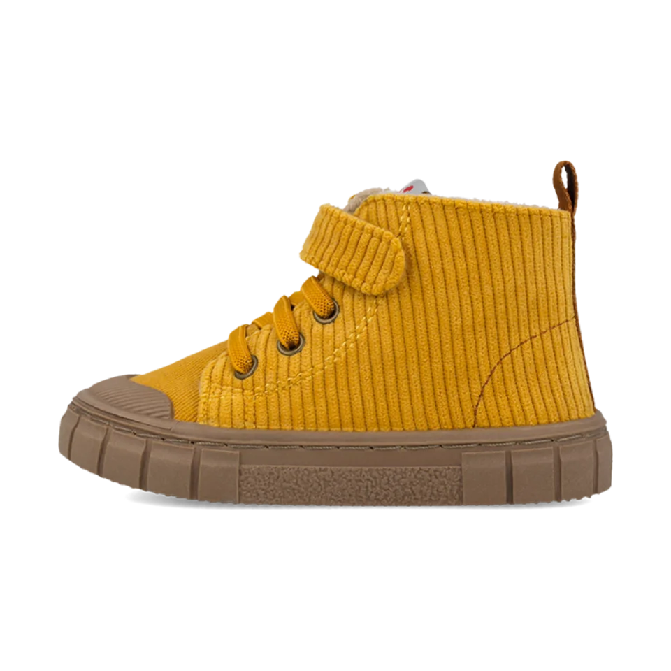 Bottines barefoot velours jaune