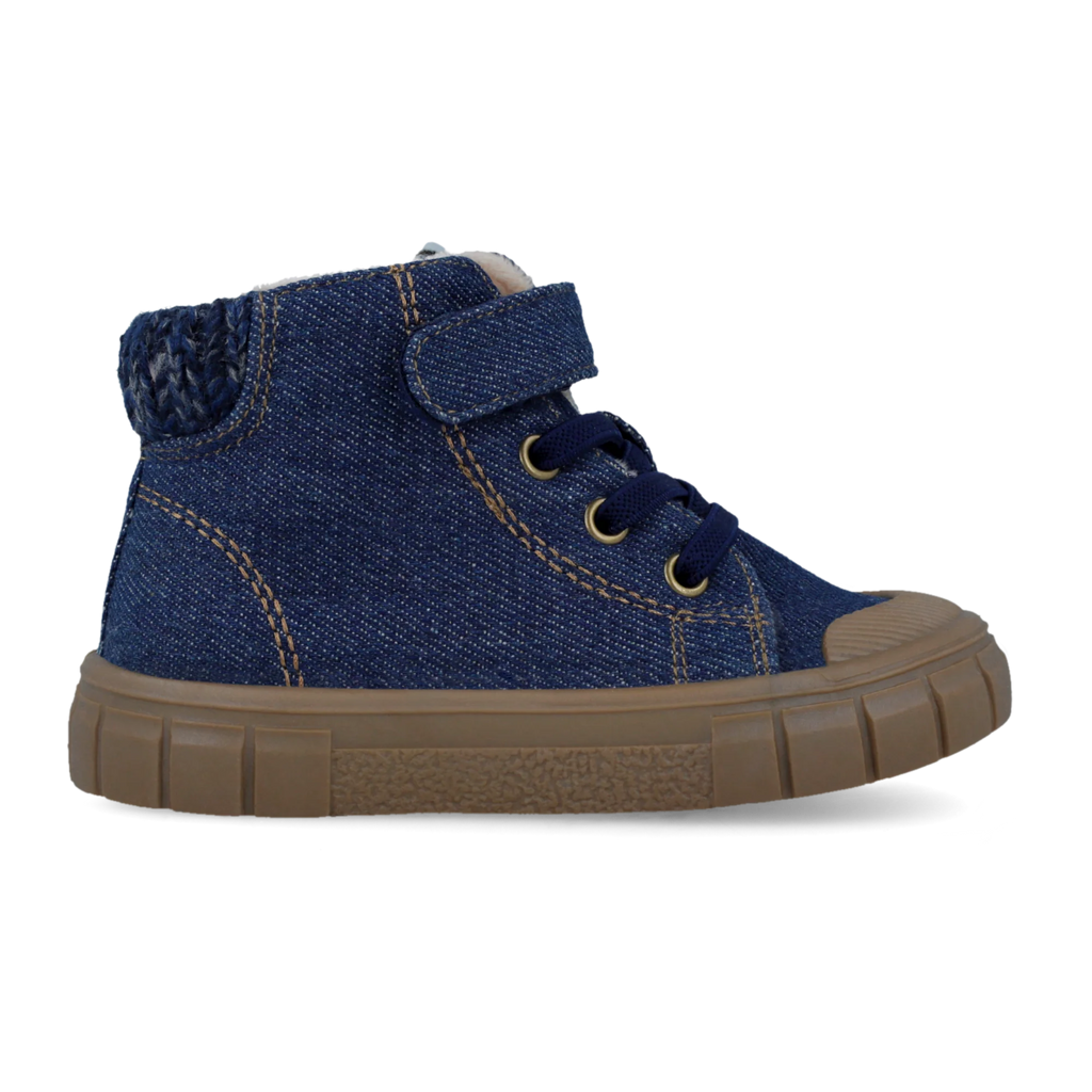Stivaletti barefoot in tessuto denim blu