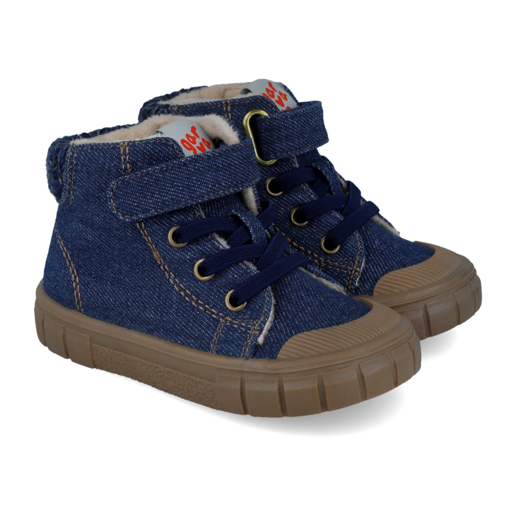 Stivaletti barefoot in tessuto denim blu