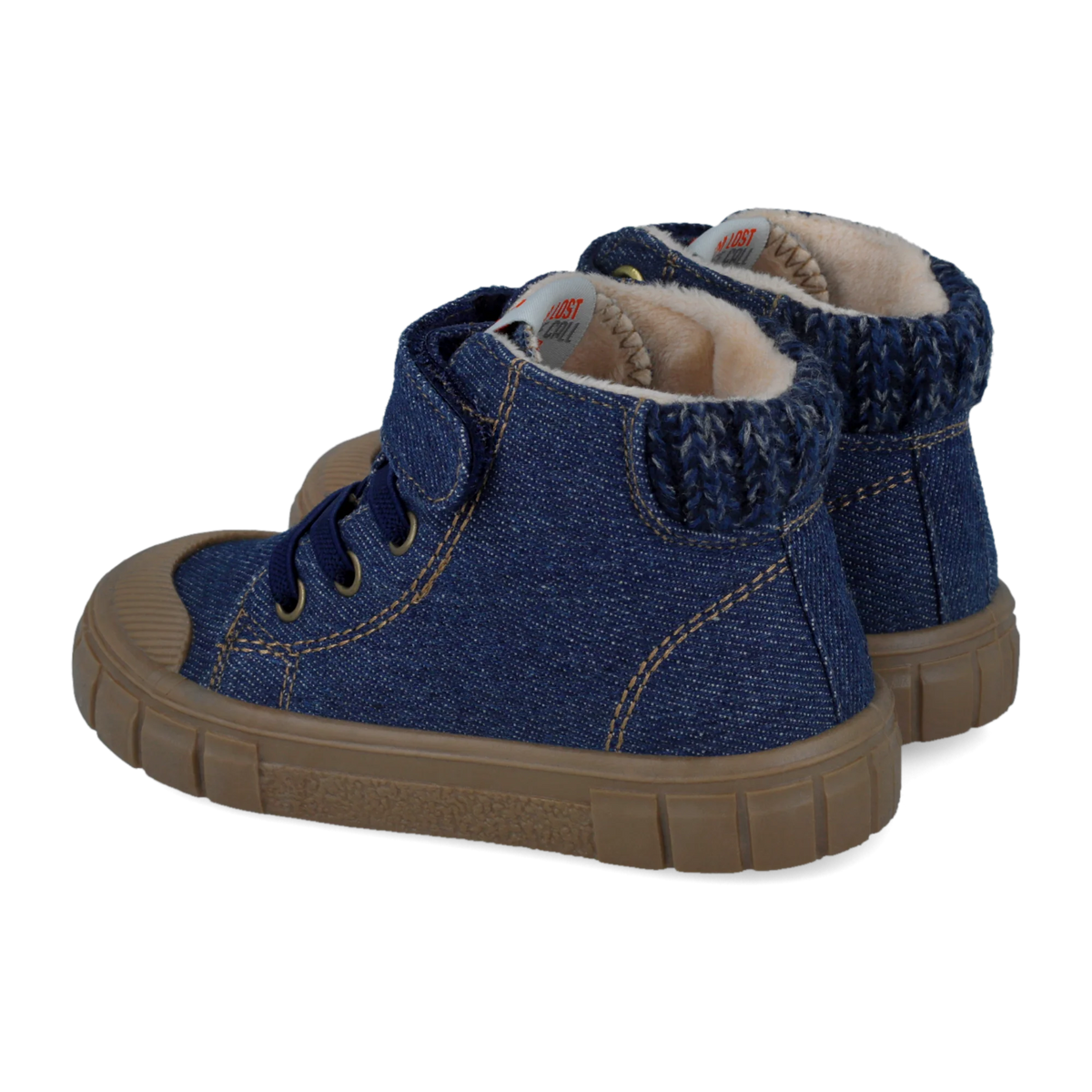 Stivaletti barefoot in tessuto denim blu