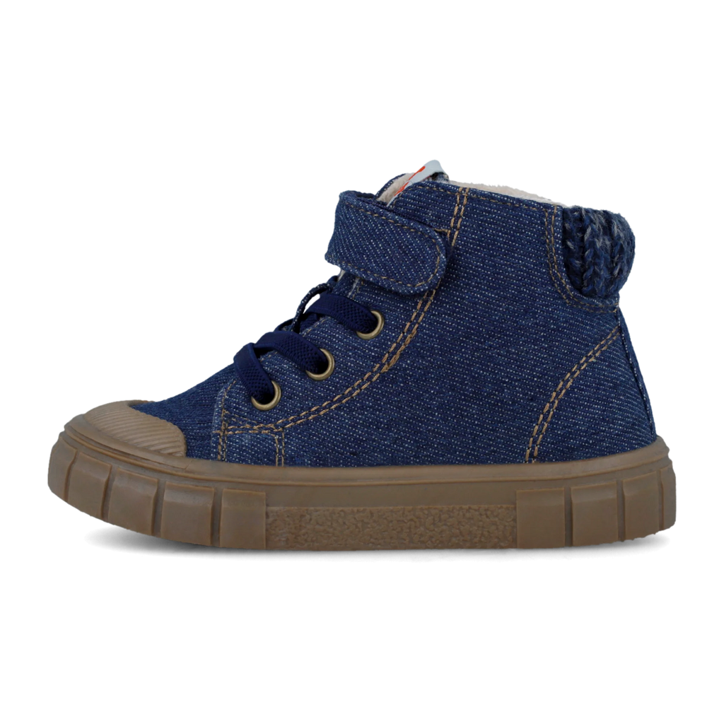 Stivaletti barefoot in tessuto denim blu