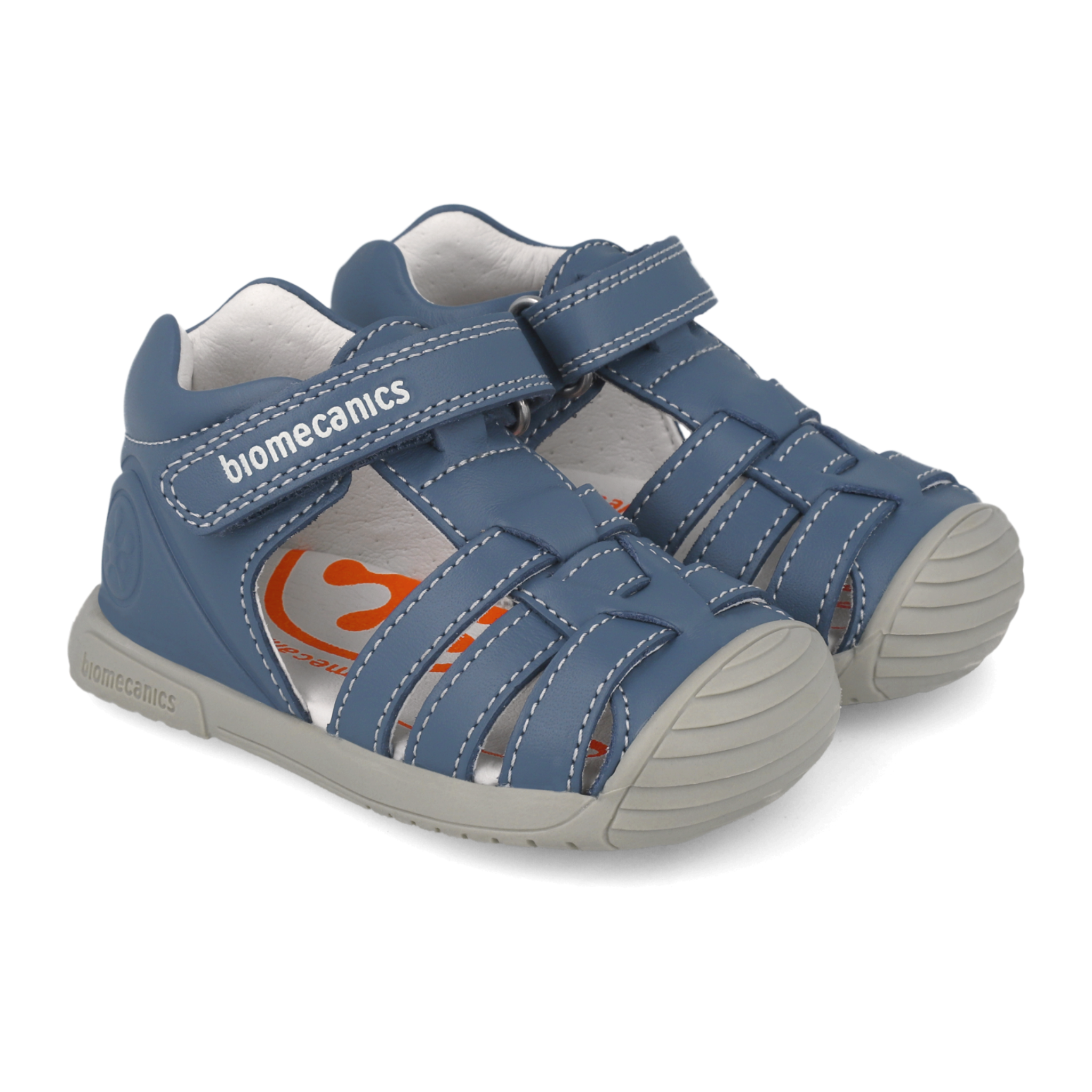 Leather first steps sandals, Basic petrol 