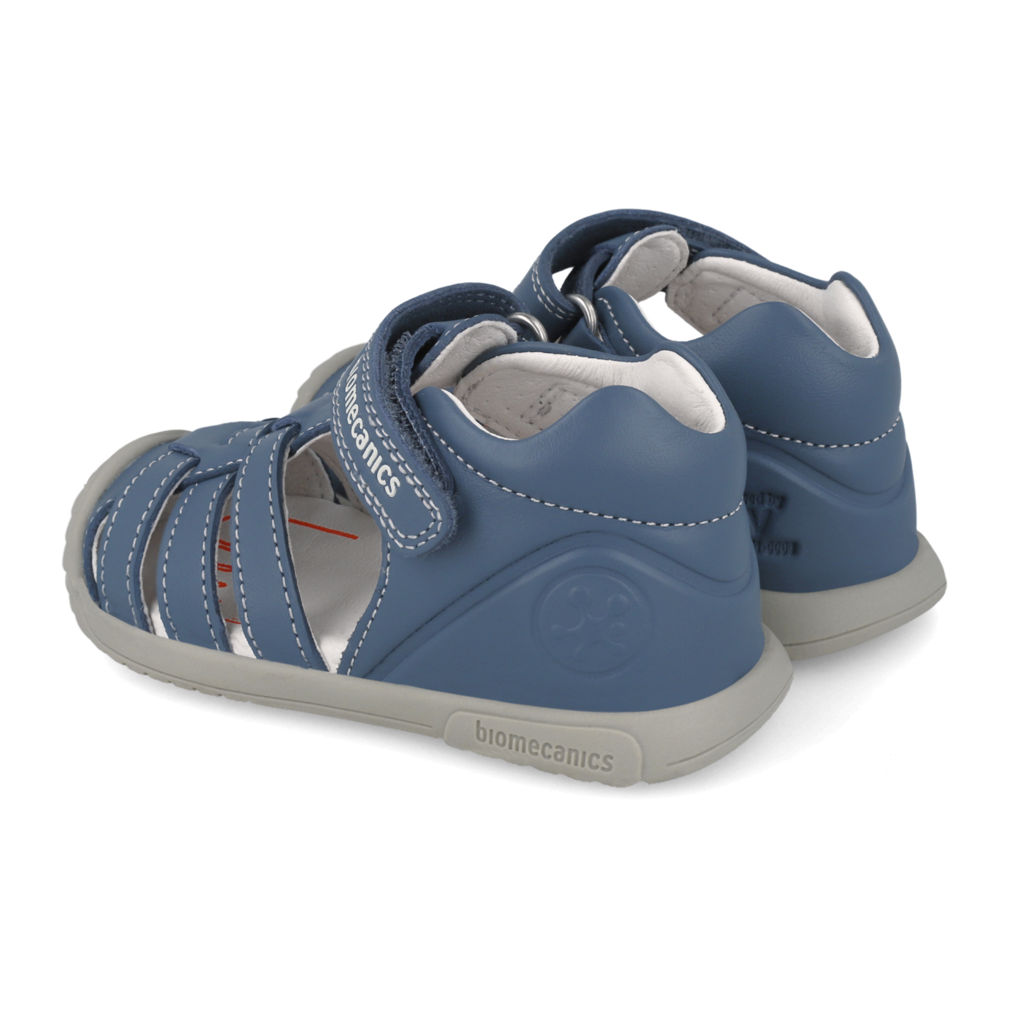 Leather first steps sandals, Basic petrol 
