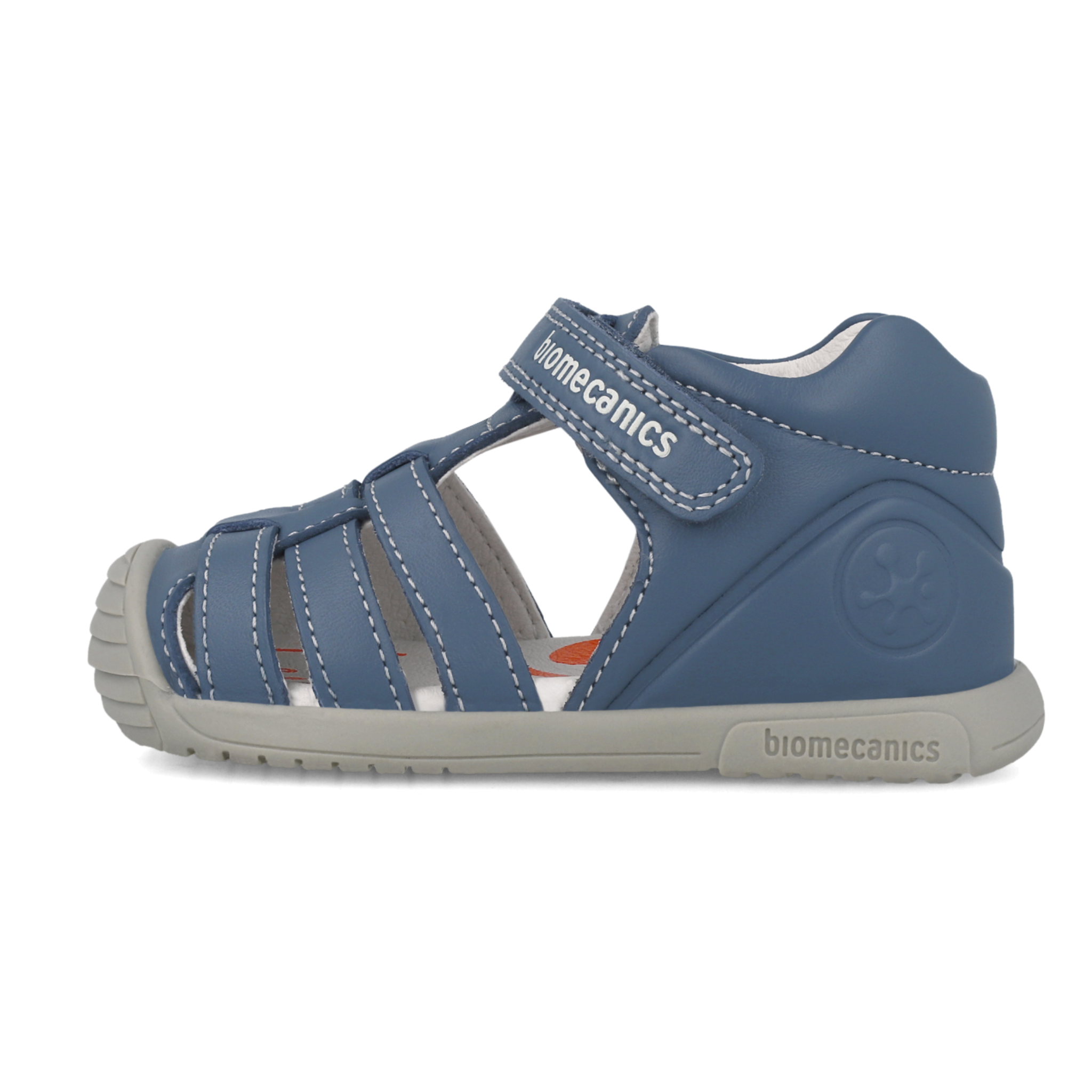 Leather first steps sandals, Basic petrol 