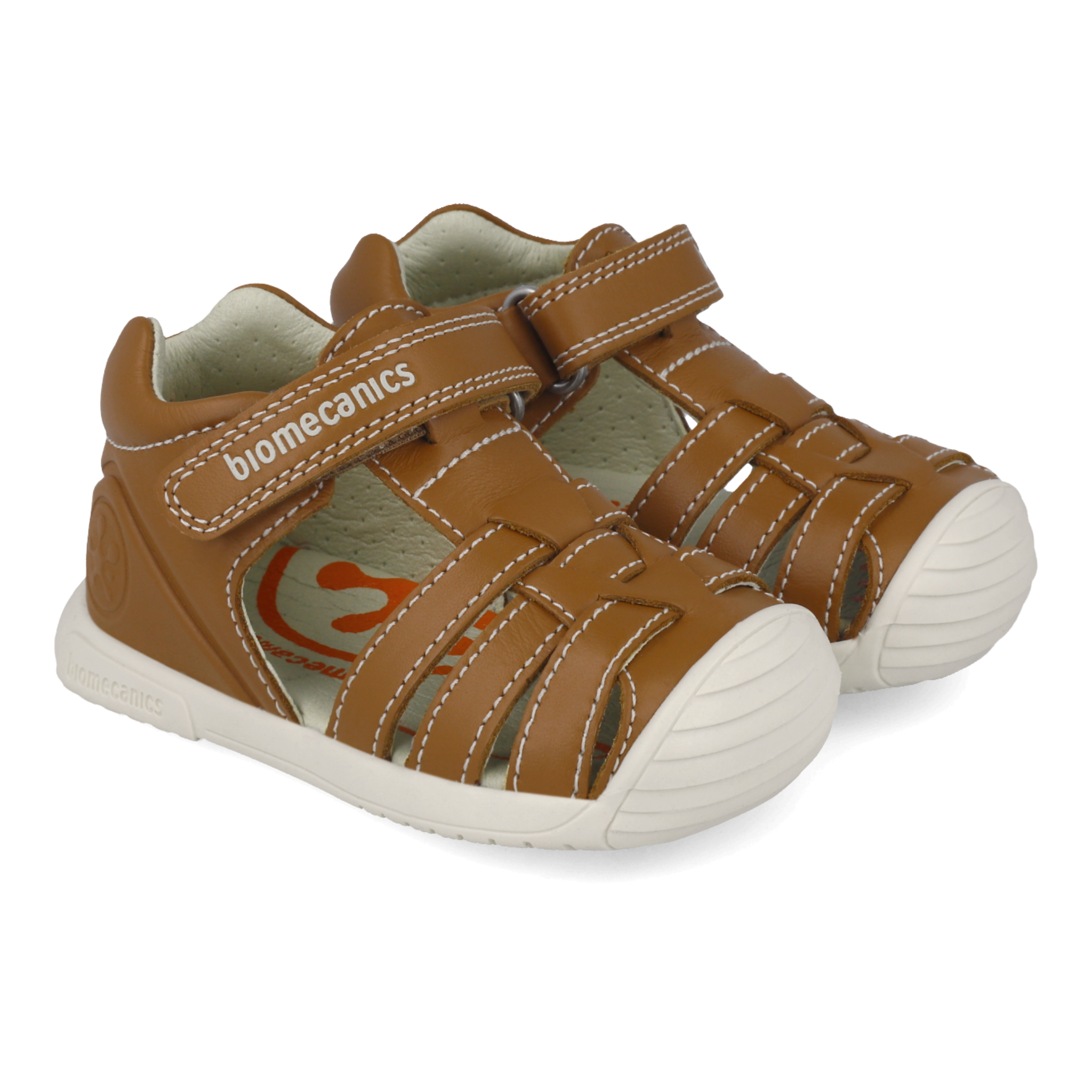 Leather first steps sandals, Natural 
