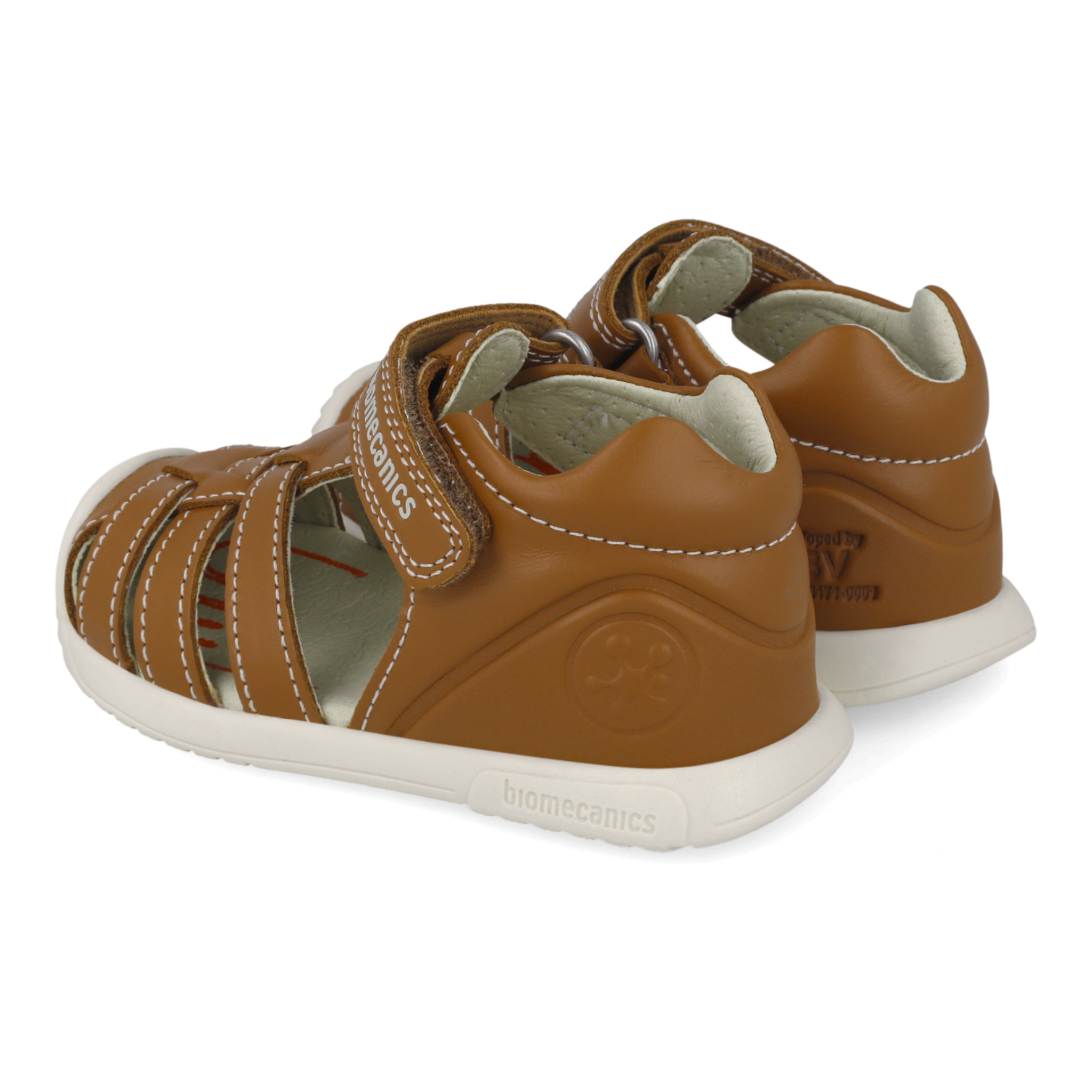 Leather first steps sandals, Natural 